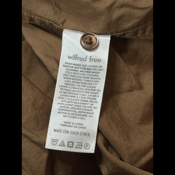 Wilfred Free Shirt Large Womens Brown Boyfriend Fit Long Sleeve Pocket Button - Picture 7 of 8